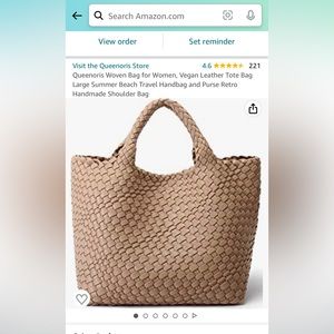 Apricot Queenoris woven tote bag